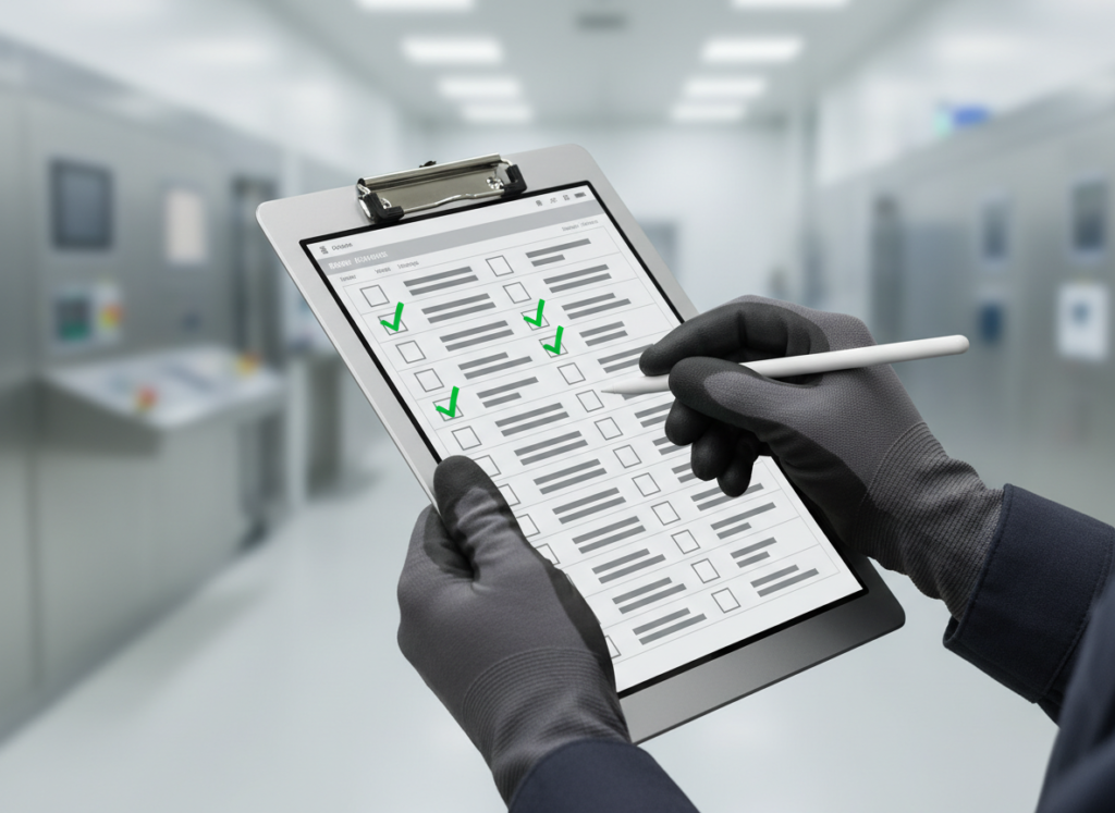 Lista em uma prancheta