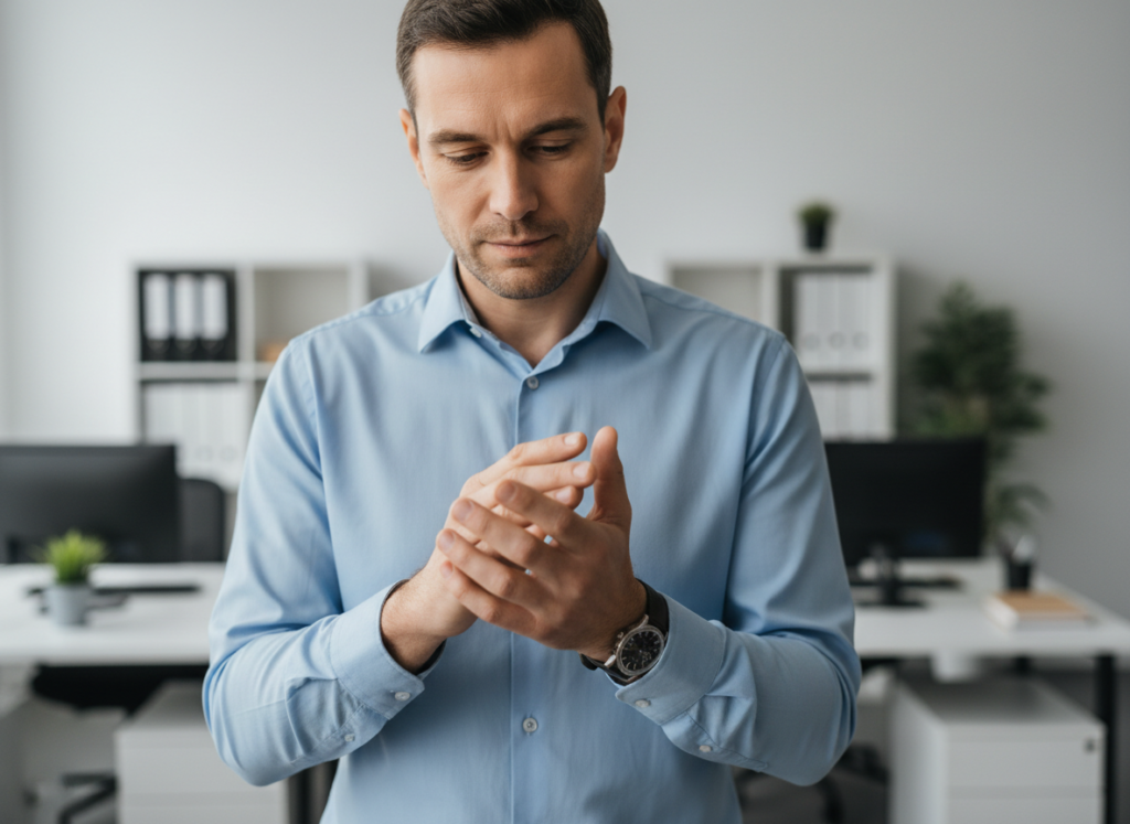 Homem batendo palmas
